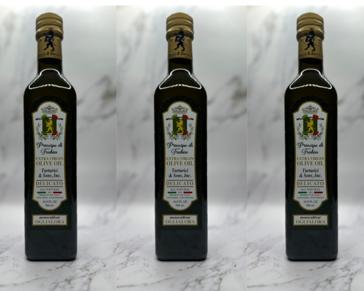 PICCOLA PRINCIPE DI TRABIA: Extra Virgin Olive Oil: Box of 3 Bottles