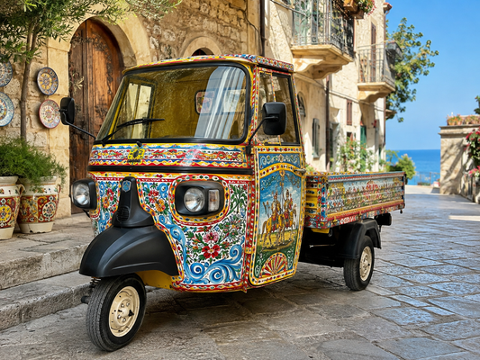 Handmade Sicilian Ceramic Ape Piaggio