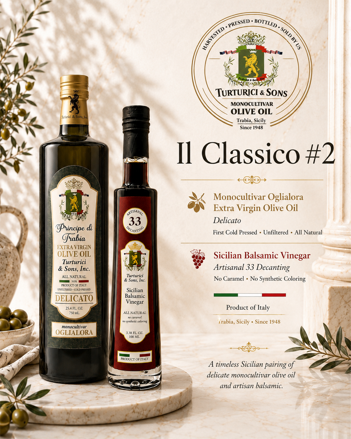 Il Classico #2: Oglialora Olive Oil & Sicilian Balsamic: 33x Decanted
