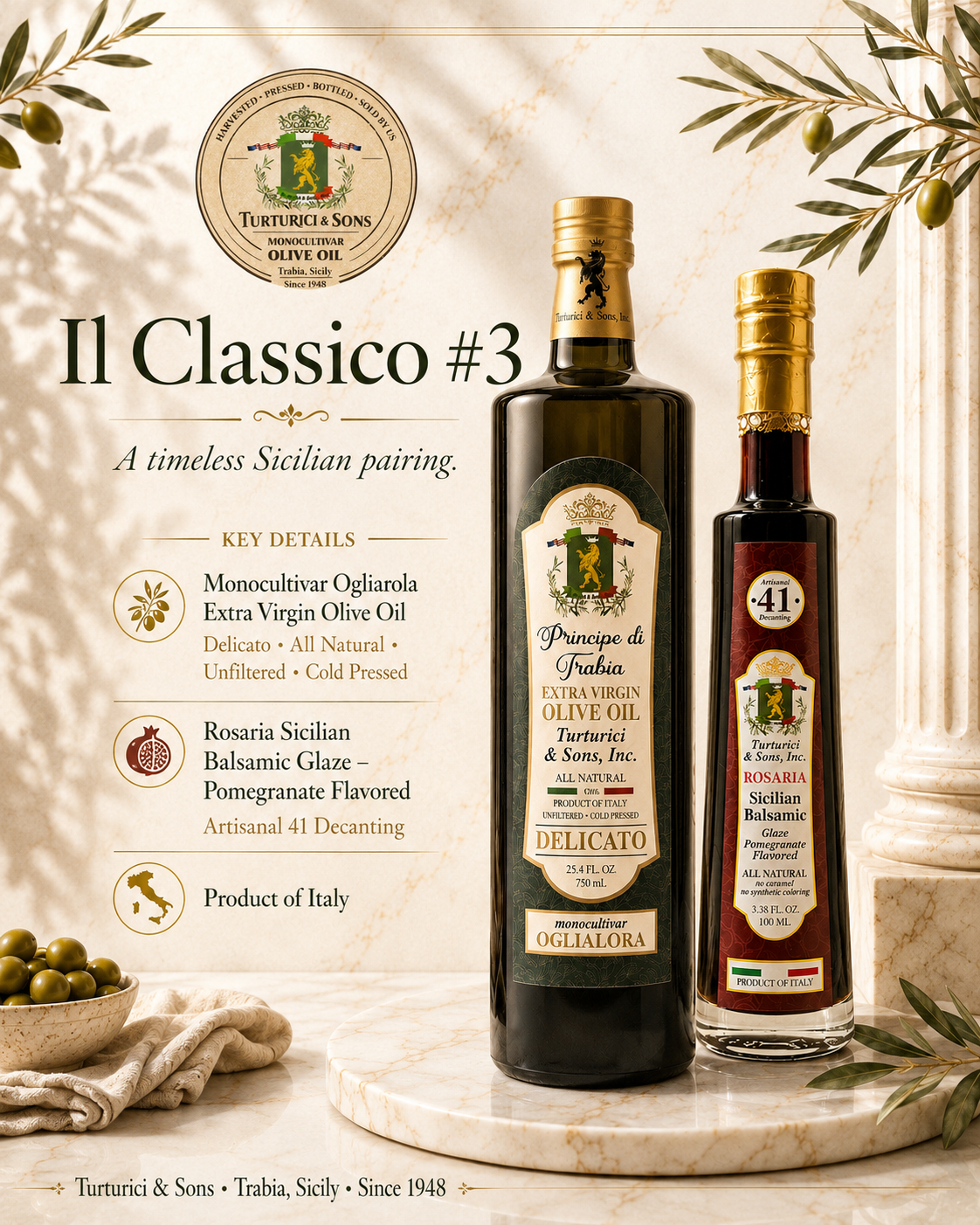 Il Classico #3: Oglialora Olive Oil & Sicilian Balsamic: 41x Decanted