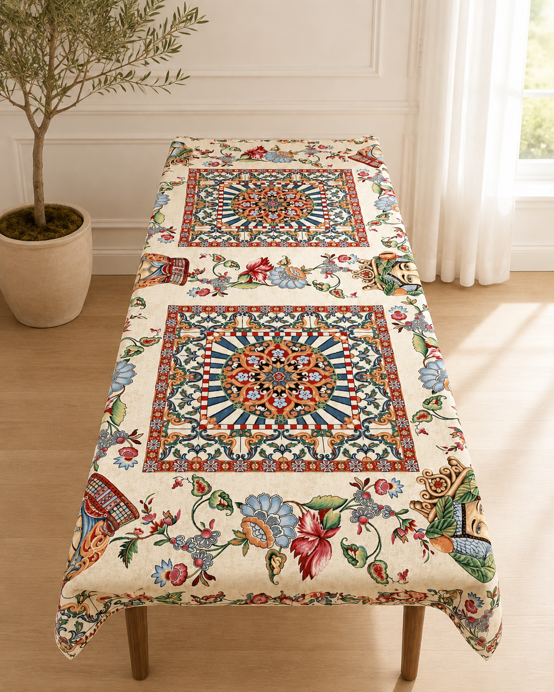 Sicilian Tapestry Tablecloth: Testa di Moro 1