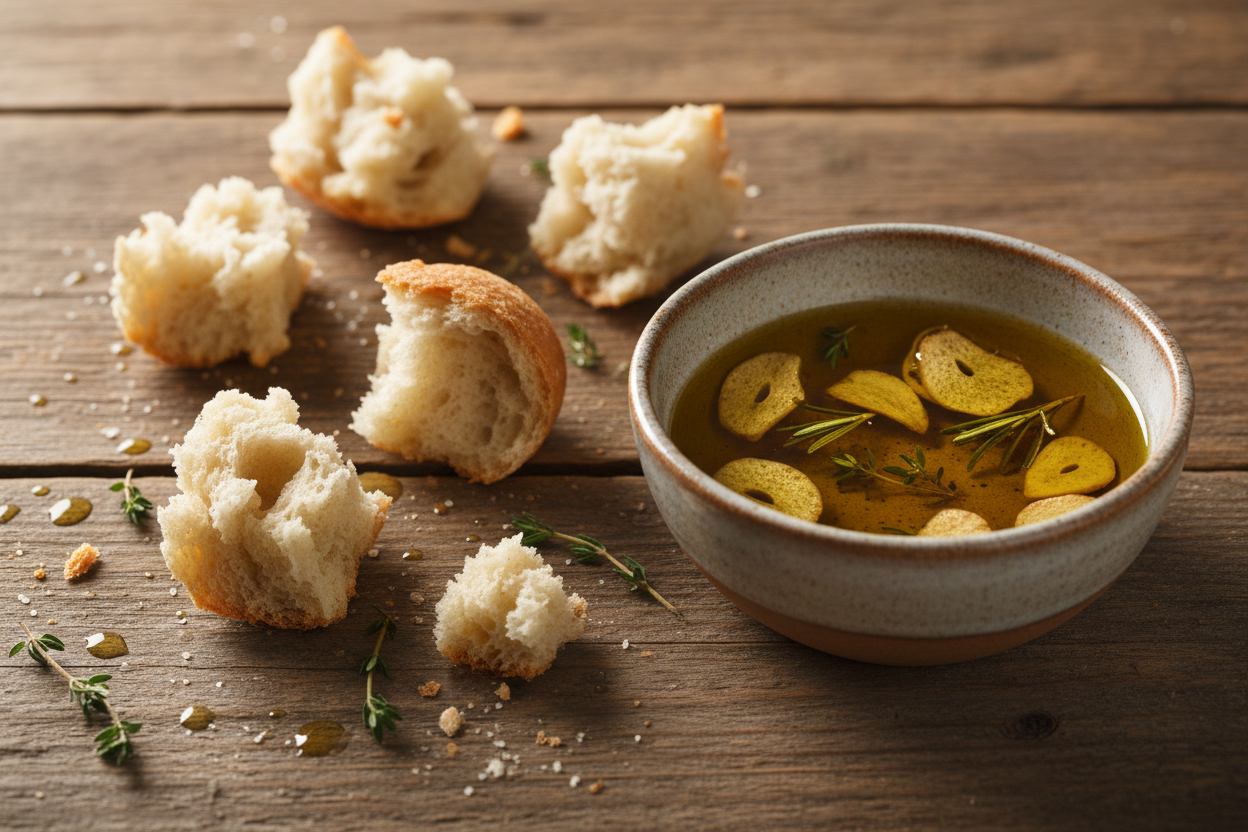 bread dip with garlic oil