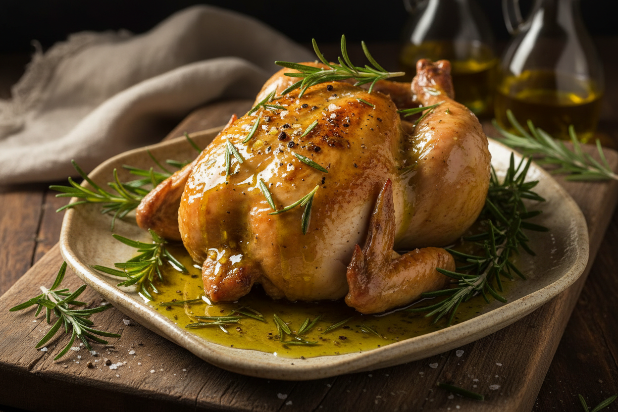 chicken with alot of rosemary oil