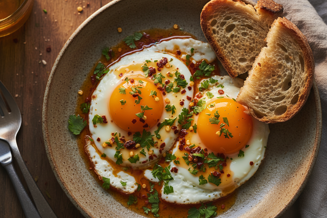 eggs with chili olive oil